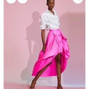 NWT Cynthia ROWLEY  Silk Bow Skirt Hot Pink Size 8label tag is detached as sho